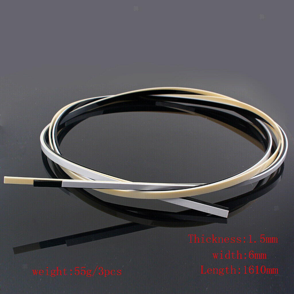 3 Pieces Plastic Guitar Bass Binding Purfling Strips Guitar DIY Accessory