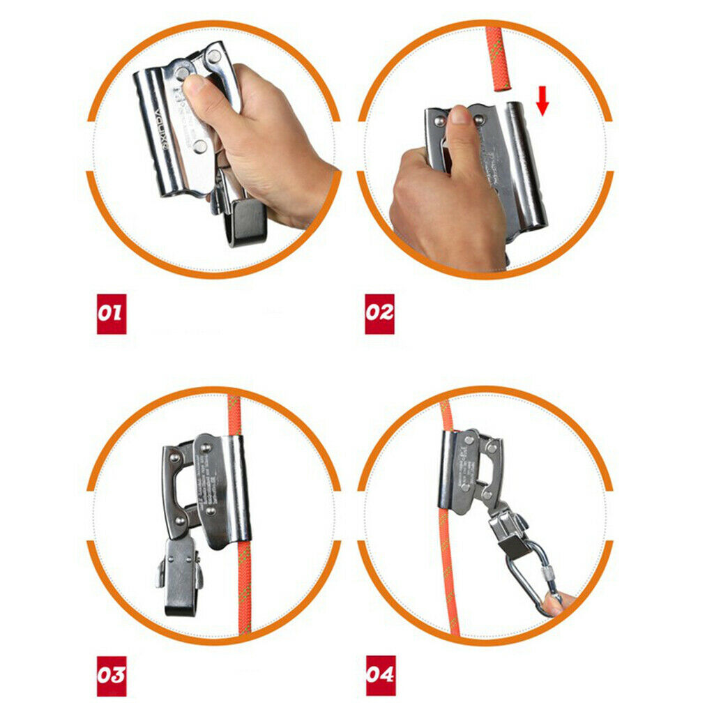 500kg Outdoor Mountaineering Rock Climbing Rope Clamp Grab Protector 8-16mm