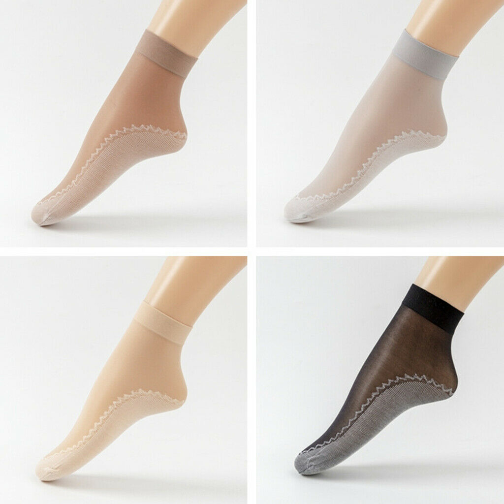30 Pairs Chinlon Silk Summer Socks Thin Lace Wicking Slip-resistant Socks