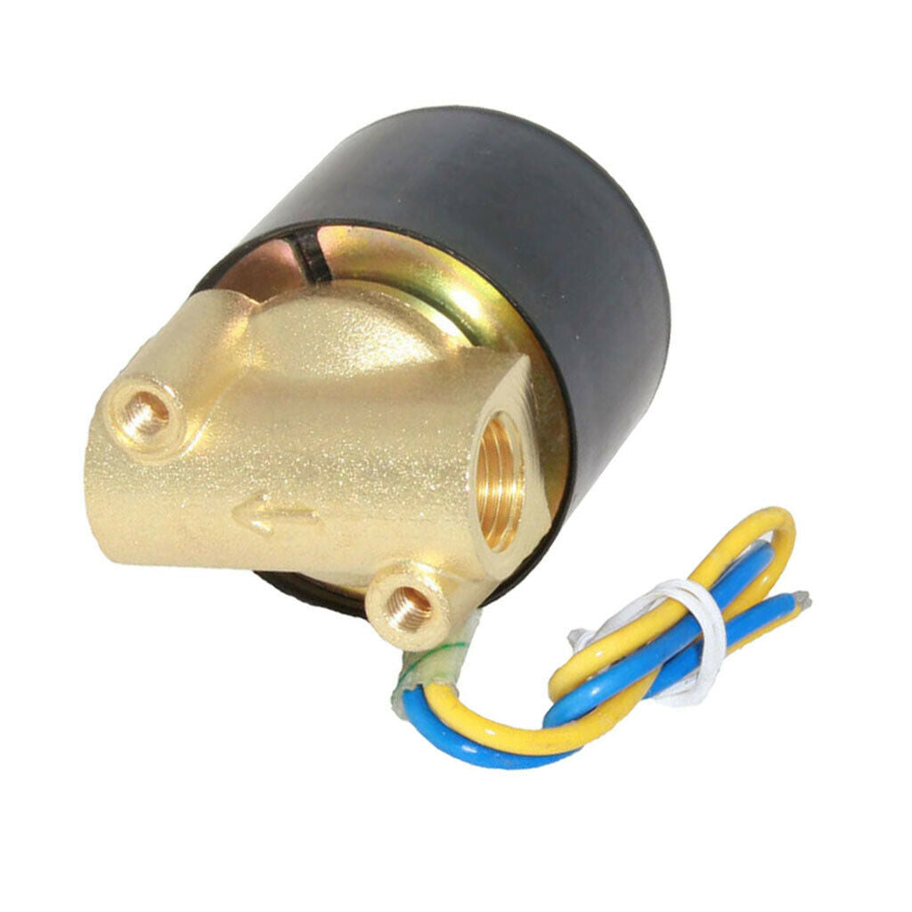 DC 12V 1/4 Inch Electric Solenoid Valve for Air Water Brass