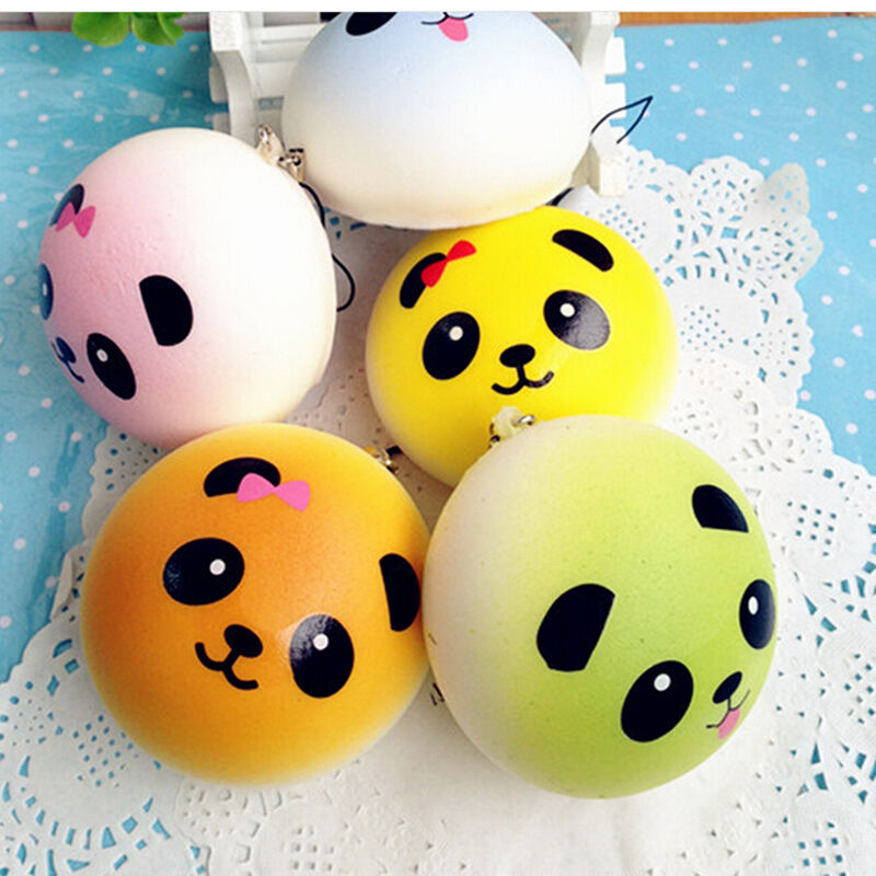 Soft  Bread Random Medium Mini Panda Cake Bun Phone Strap  .l8