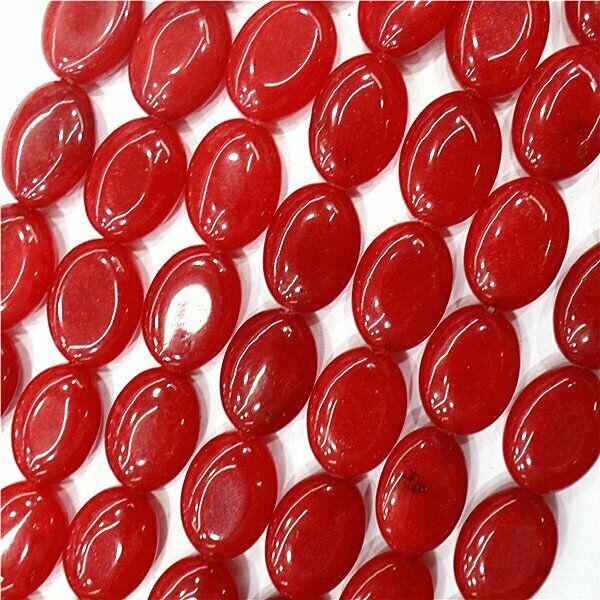 1 Strand 18x13x6mm Red Malay Jade Oval DIY Spacer Loose Beads 15.5inch HH8027