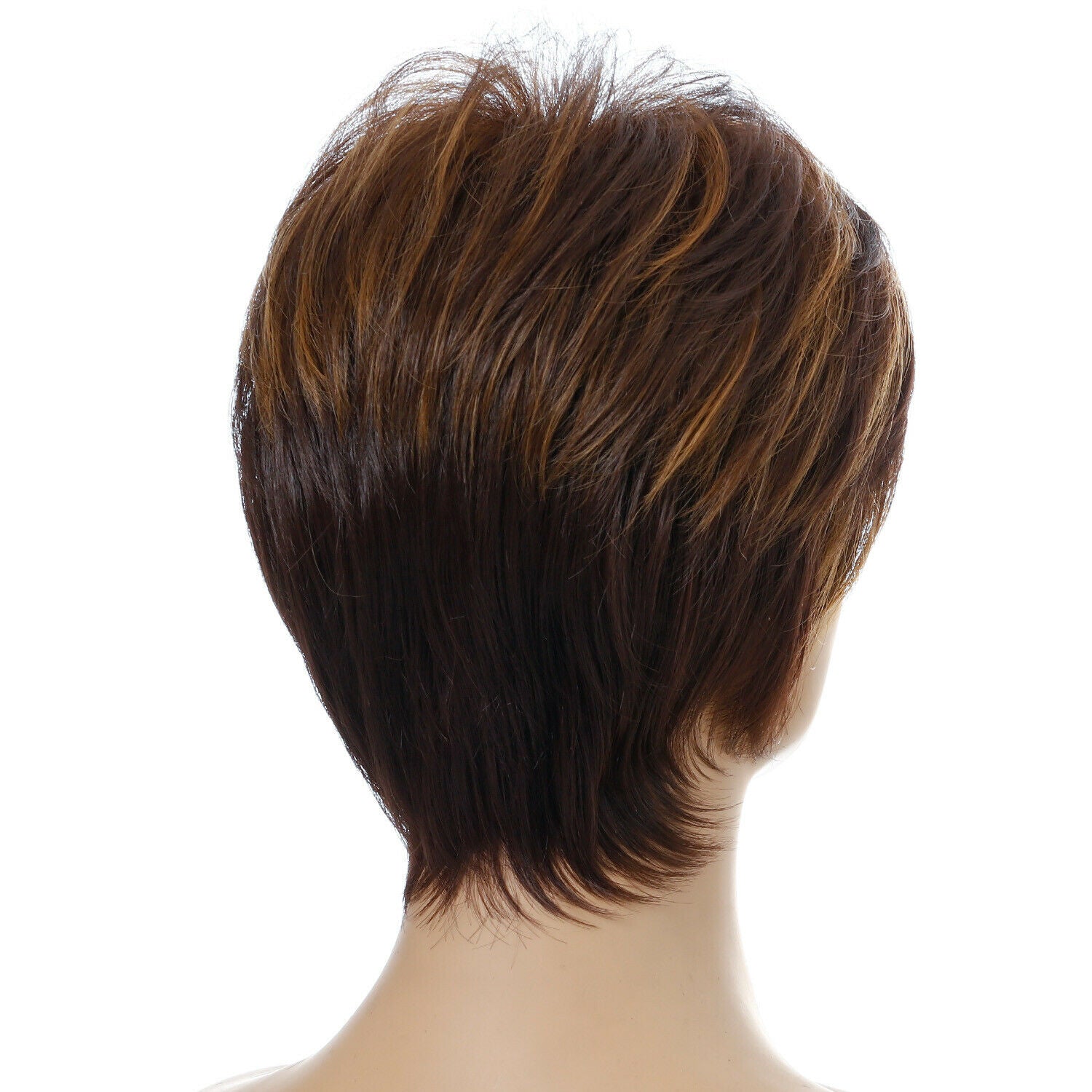 Wigs Short Boy Cut Synthetic Capless Women's Straight Fashion Highlights