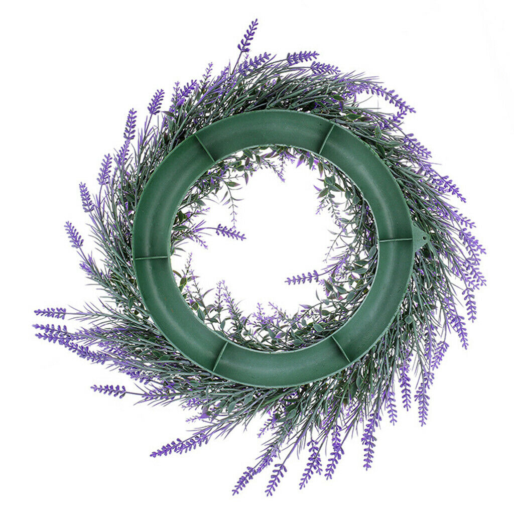 15'' Artificial Lavender Wreath Greenery Garland Front Door Hang Home Decors