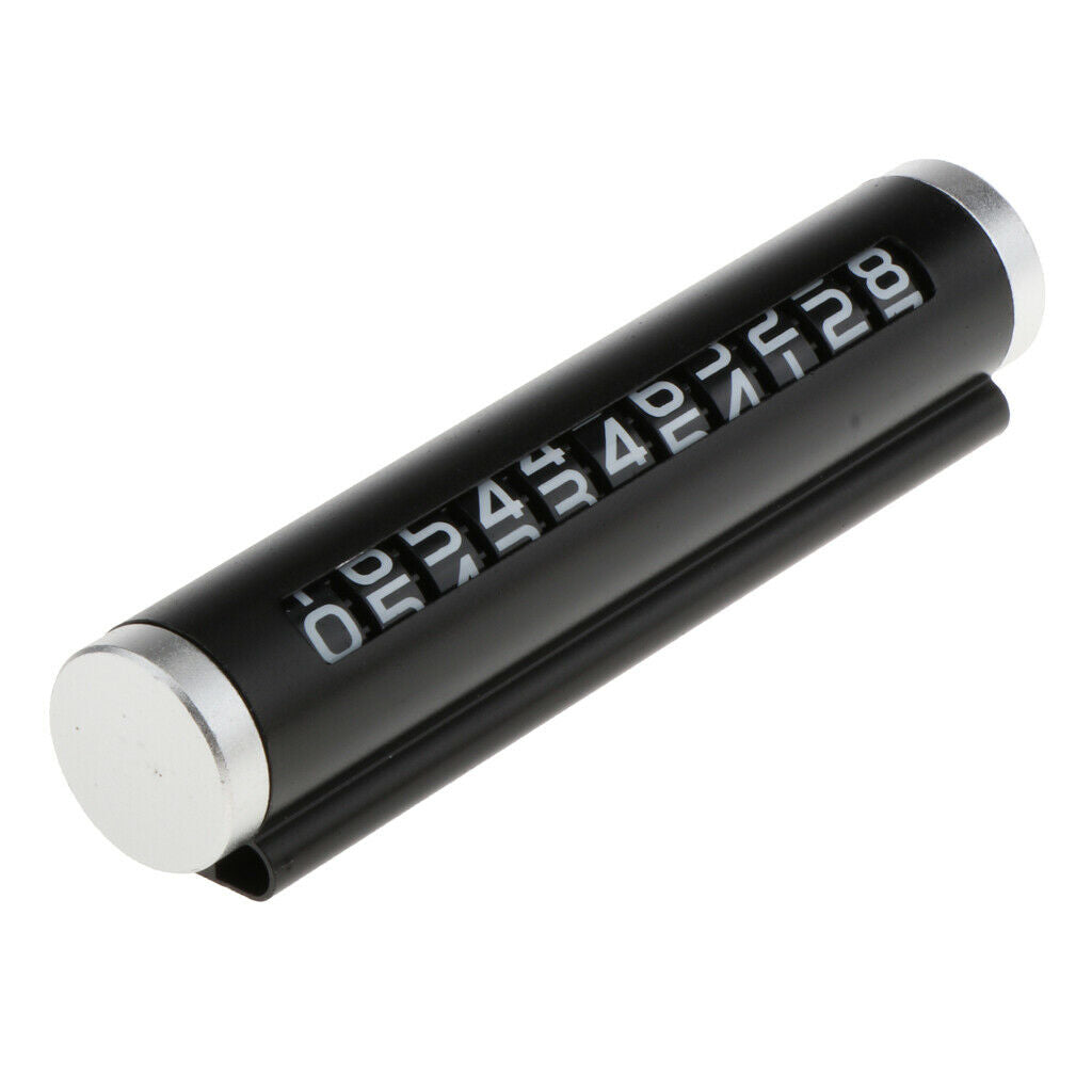 Aluminum Auto Park Stop Telephone Rotate Car Temporary Parking Card Black