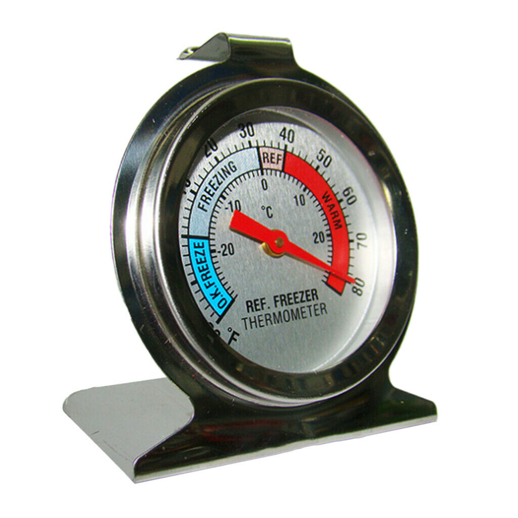 4X Kitchen Craft Stainless Steel Refrigerator & Freezer Dial Thermometer