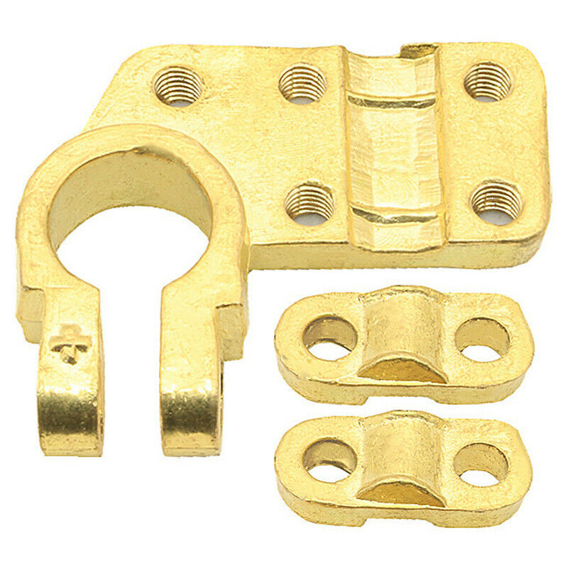 2x Solid Brass Heavy Duty Battery Top Post Cable Terminal Wire Terminals 5 Screw