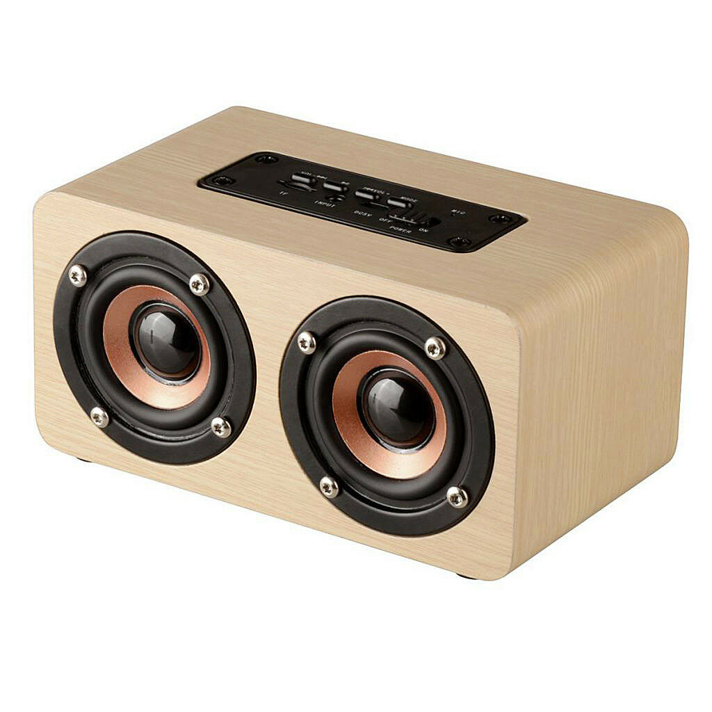 Fashion Style Wood Portable Wireless Bluetooth Speaker 3.5mm AUX Audio