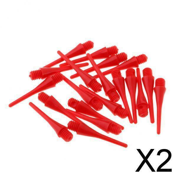 2X 20 Pieces Soft Nylon Tips Points Replacement for Electronic Dart 22mm Red