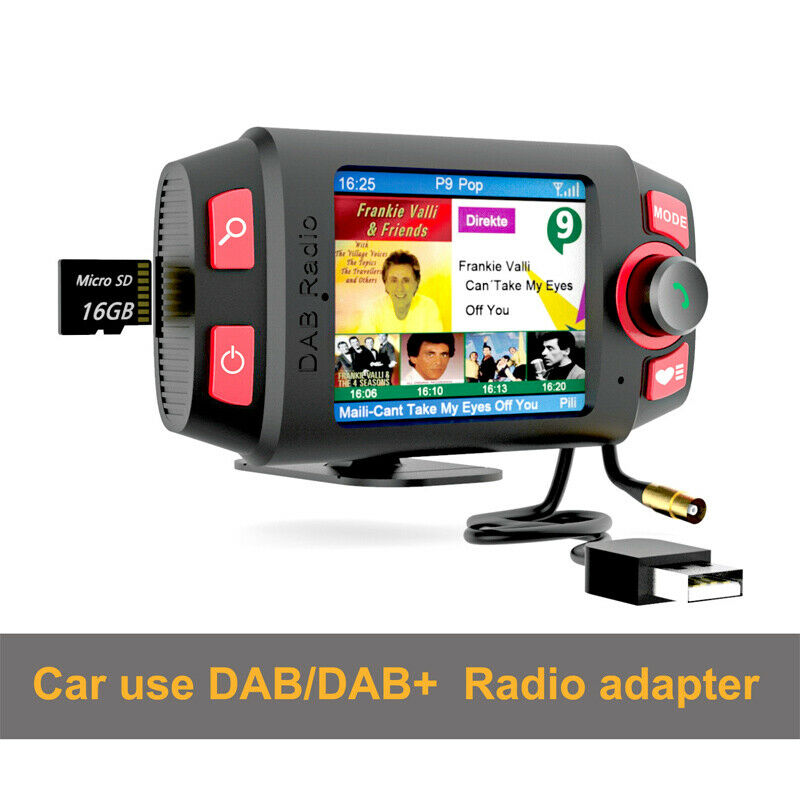 Auto Car DAB/ DAB+Digital FM Radio Adapter Receiver w/ Bluetooth Music Streaming