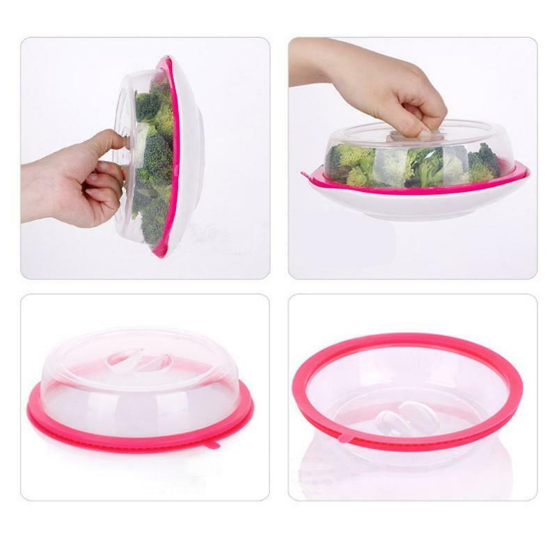 1PC Microwave Oven Plate Cover Non Stick Plastic Clear Dish Lid Table Dustproof