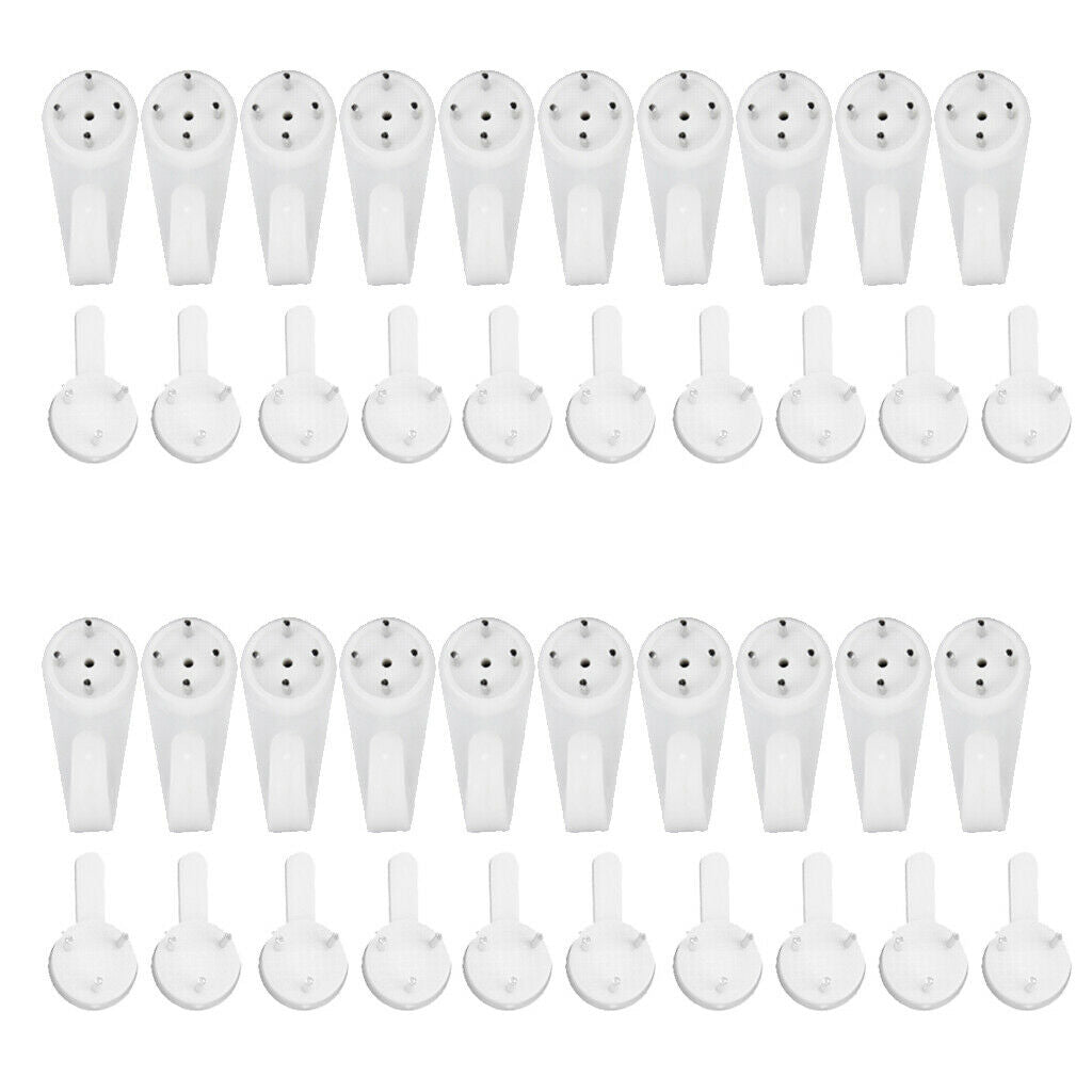60pcs Assorted Size Hard Picture Frame Wall Hooks Photos Mirror Hanging