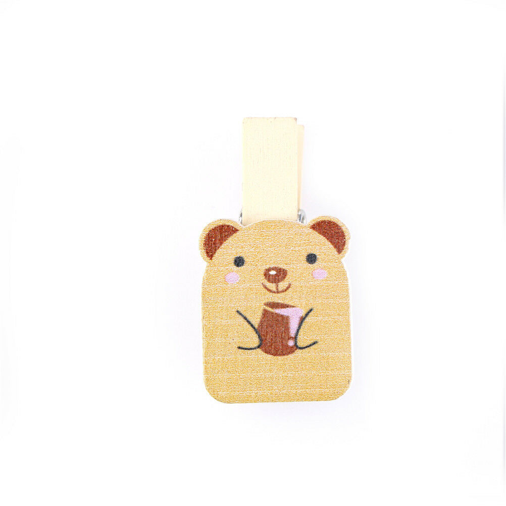 10x  Cartoon animal rabbit Wood Clip Photo Paper Pegs Craft Decoration td.l8