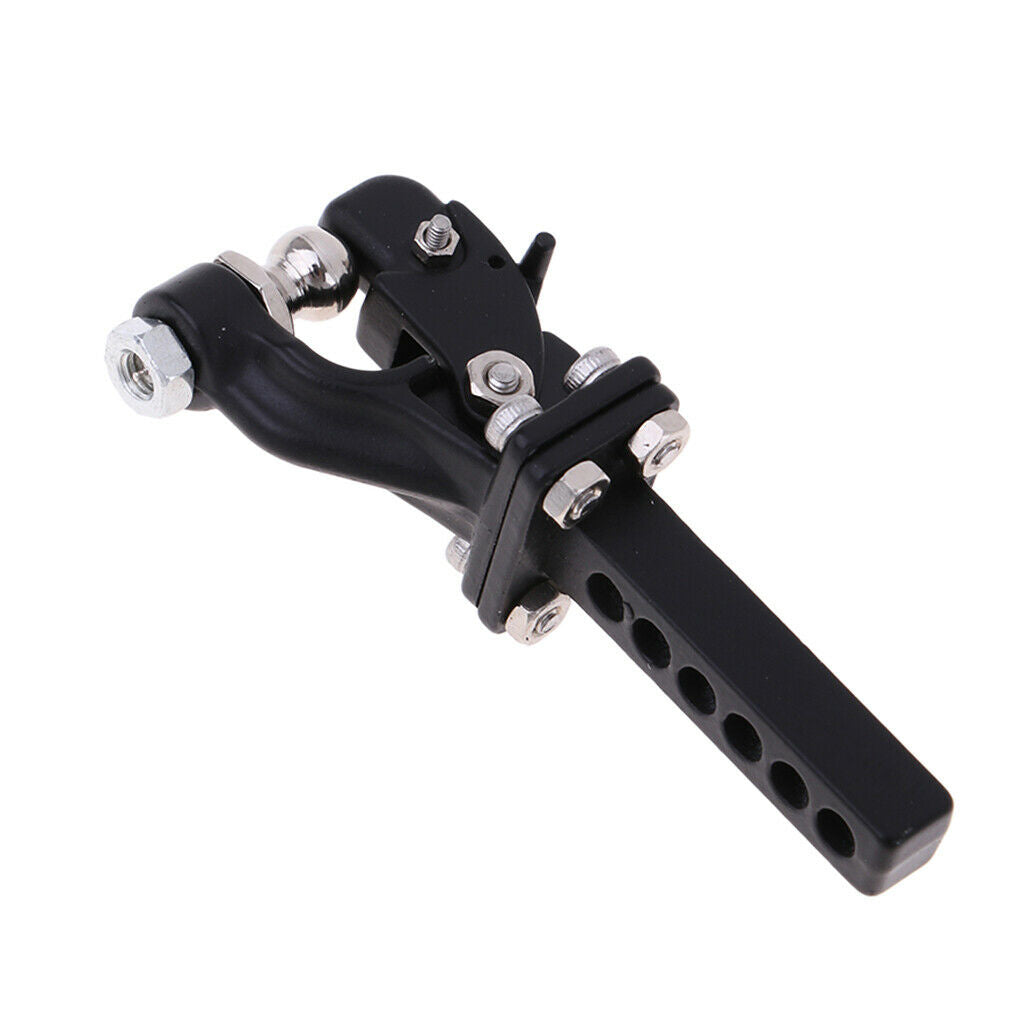 1:10 RC Crawler Metal Adjustable Drop Hitch Receiver Trailer Tow Bar (Black)