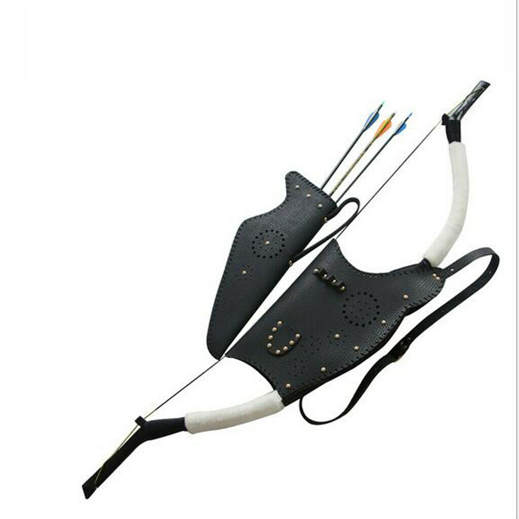 Leather Bow Bag Holder & Arrow Quiver for Traditional Recurve Bow Outdoor