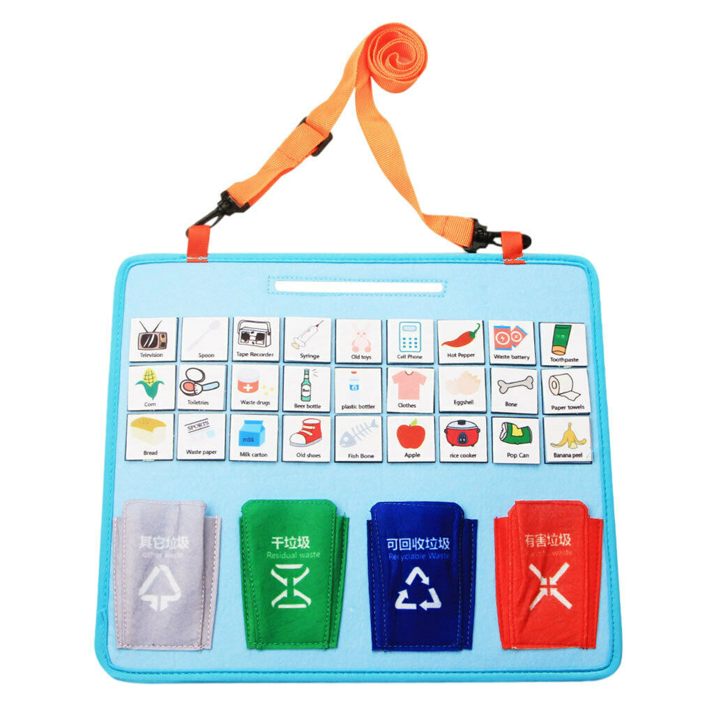 Baby Travel Felt Cloth Garbage Sorting Montessori Busy Board Car Toys Gift