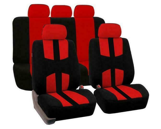 5 Seats Auto Car Seat Cover Cushion Full Set 2xFront+1xRear  Gray Universal 9PCS