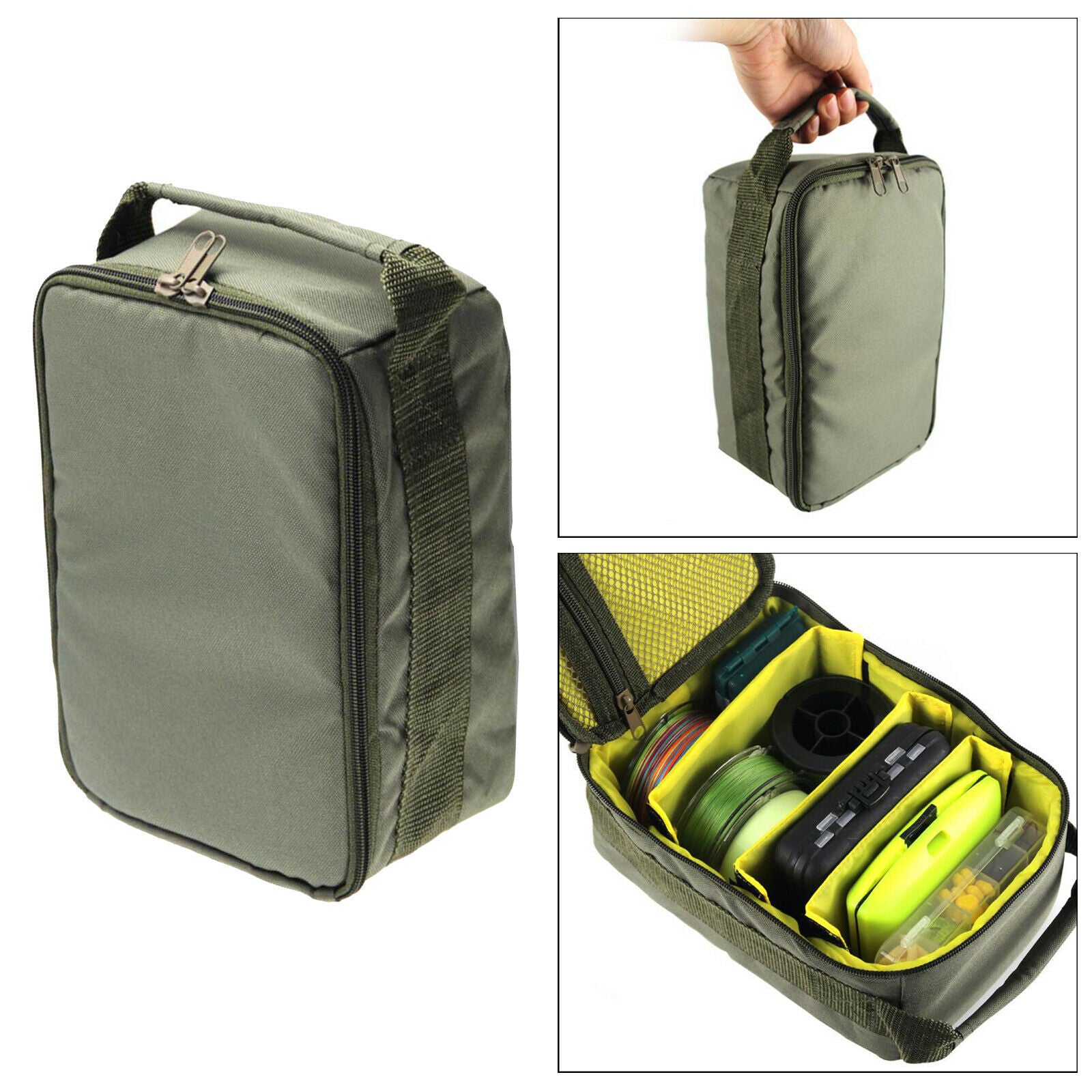 Fishing Tackle Bag Pack Fishing Reel Lure Gears Storage Organizer Pouch Cases