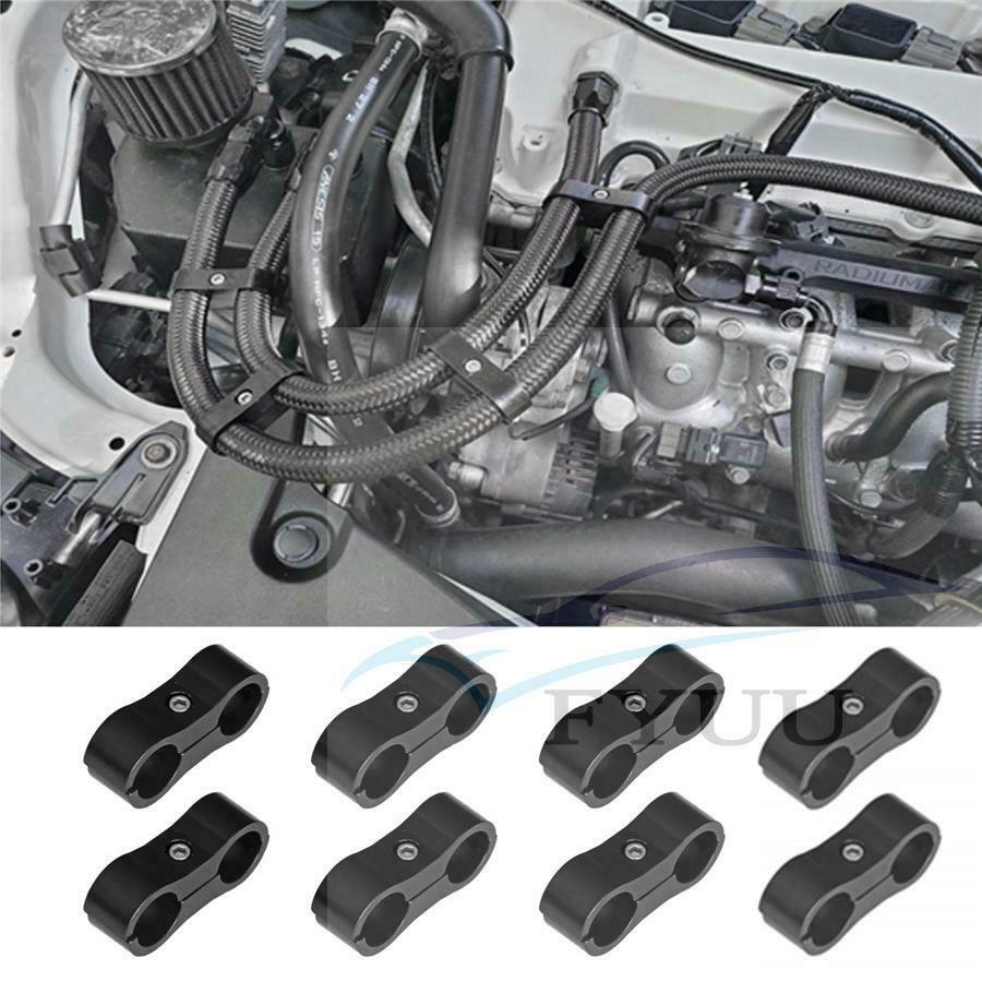8Pcs CNC AN8 Braided Fuel Oil Hose Line Separator Clamp Fuel Oil Lines