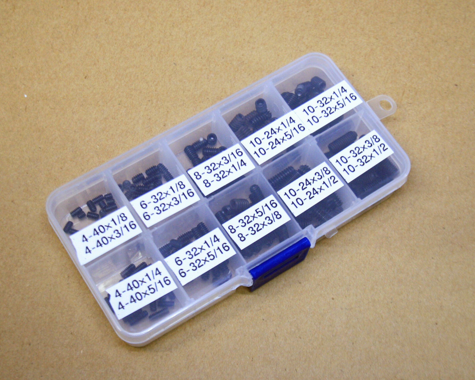 200Pcs 4-40 to 10-32 Set Allen Head Hex Socket Screws Assortment Kit