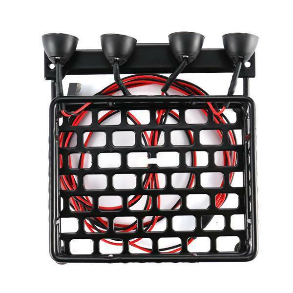 RC CAR Roof Rack Luggage Cer General Type with 4 Round LED Light Bars Truck ClC4