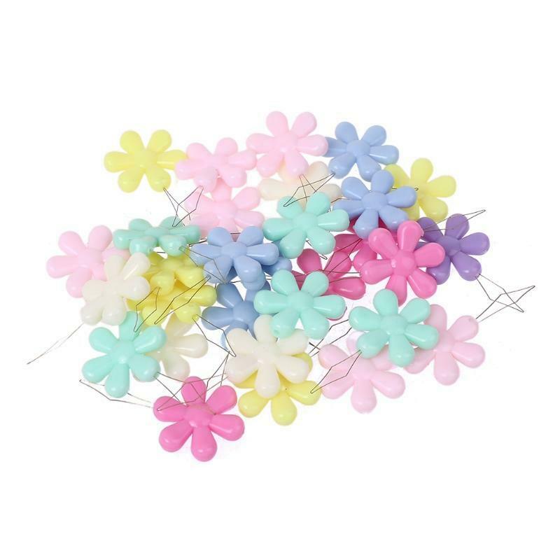 30pcs Flower Shape Wire Loop Needle Threaders for Cross Stitch Sewing Needlework