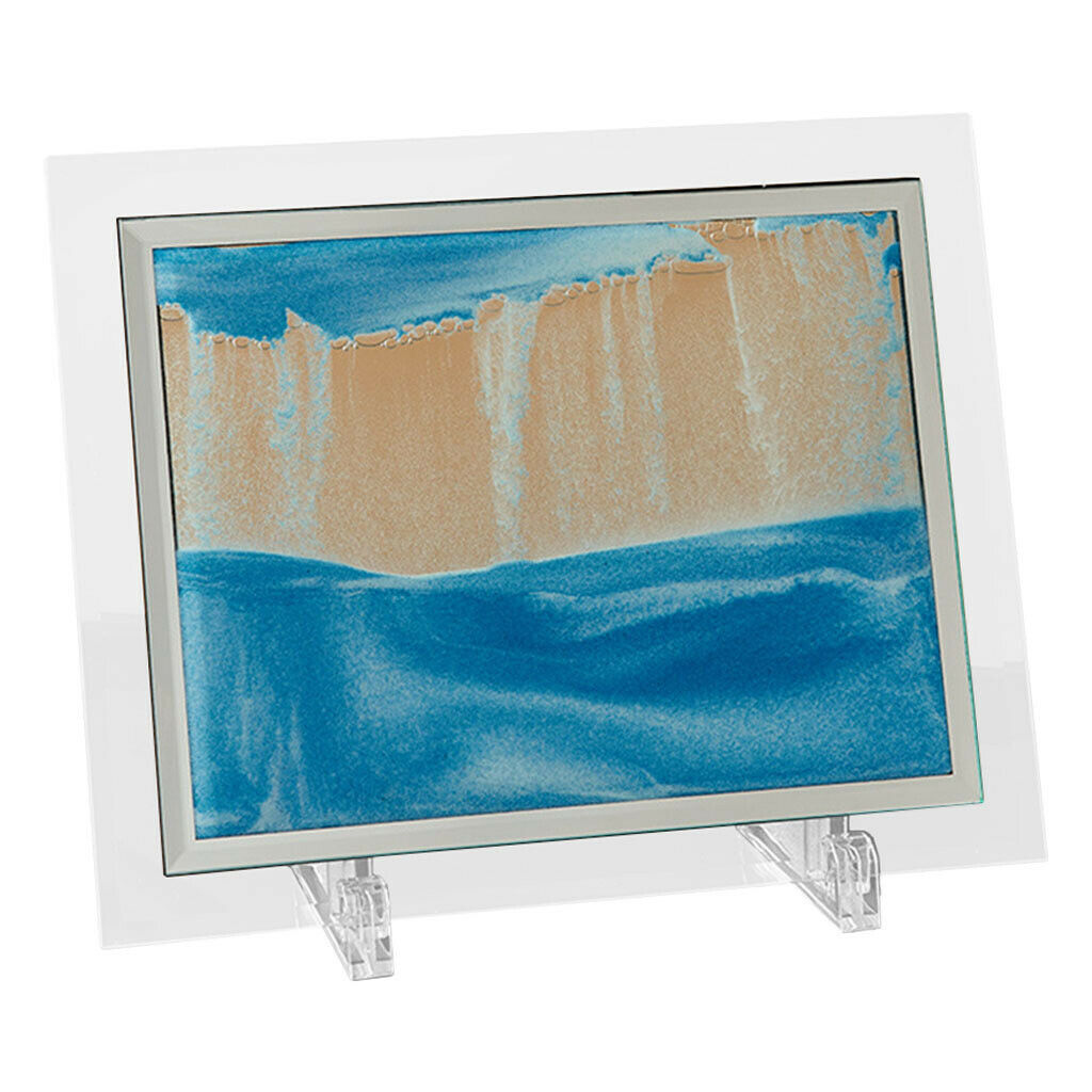 Moving Dynamic Sand Picture Flowing Sand Art Pictures 8in Sea Blue