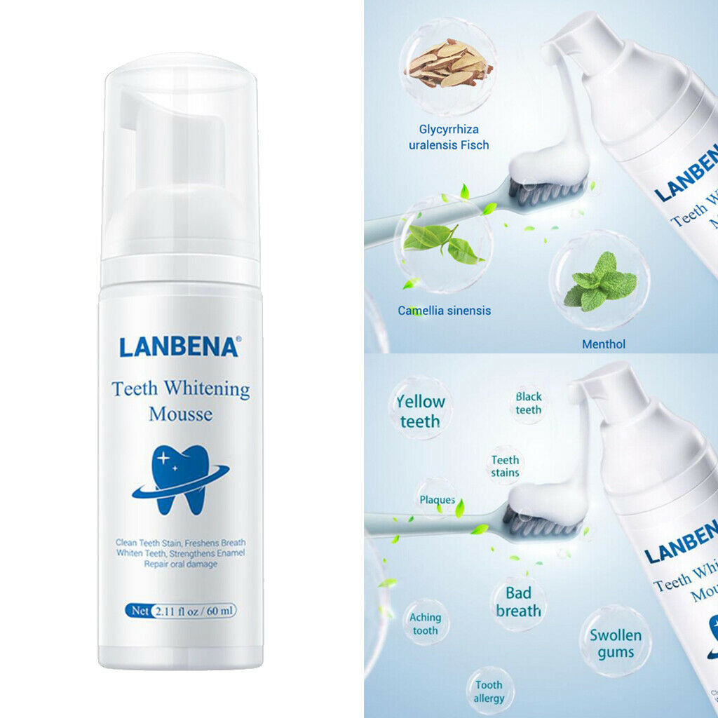 60ml Daily Teeth Whitening Foam Oral Hygiene Maintain a Brighter Smile