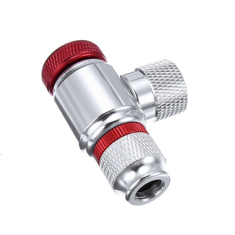 Portable Bike Bicycle Tire Air/ CO2 Inflator Pump Valve Head Presta/Schrader Red