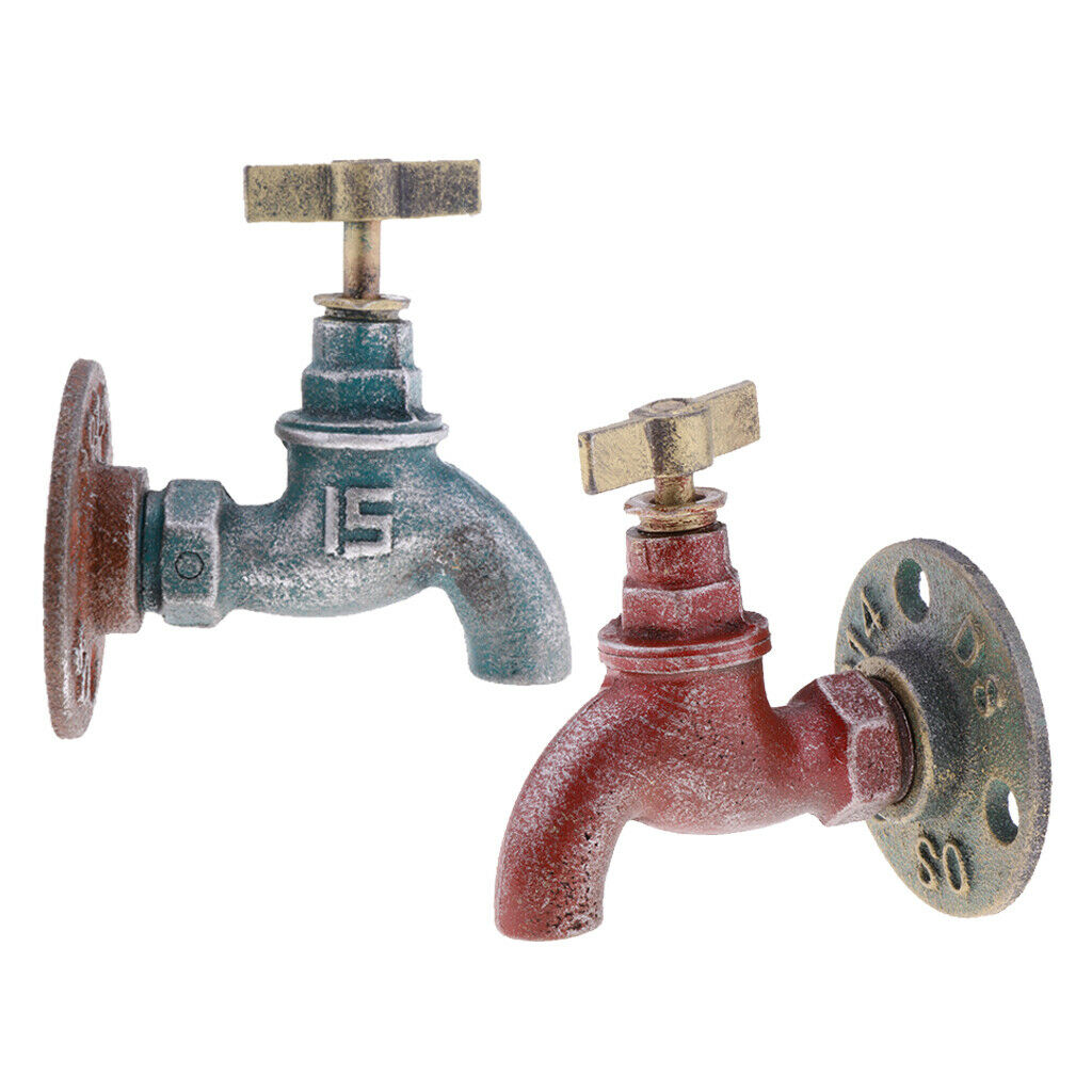 2x Wall Mounted Galvanized pipe Spigot Handle Knob Hook Wall Hook Hat Hanger