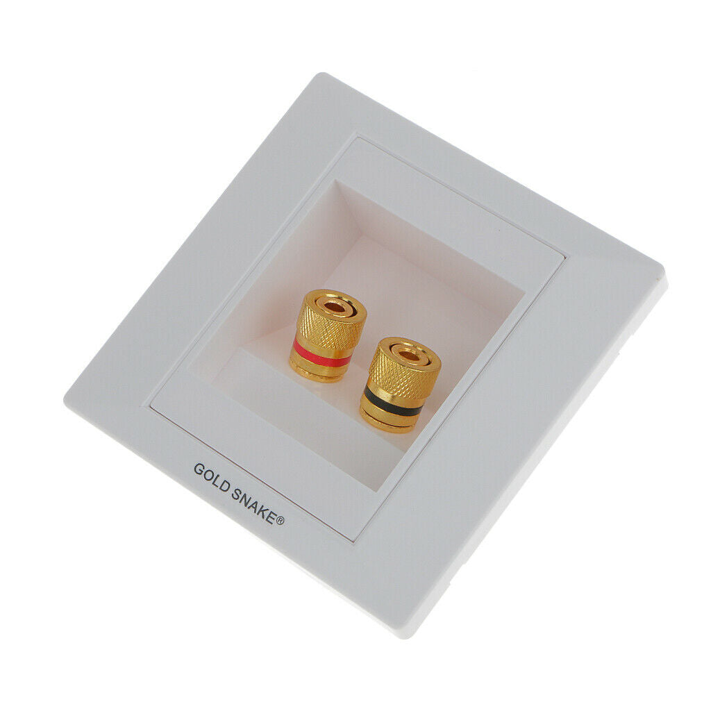 85x85 mm 2 Binding Post Banana Plug Audio   Wall Face Plate Panel Speakers