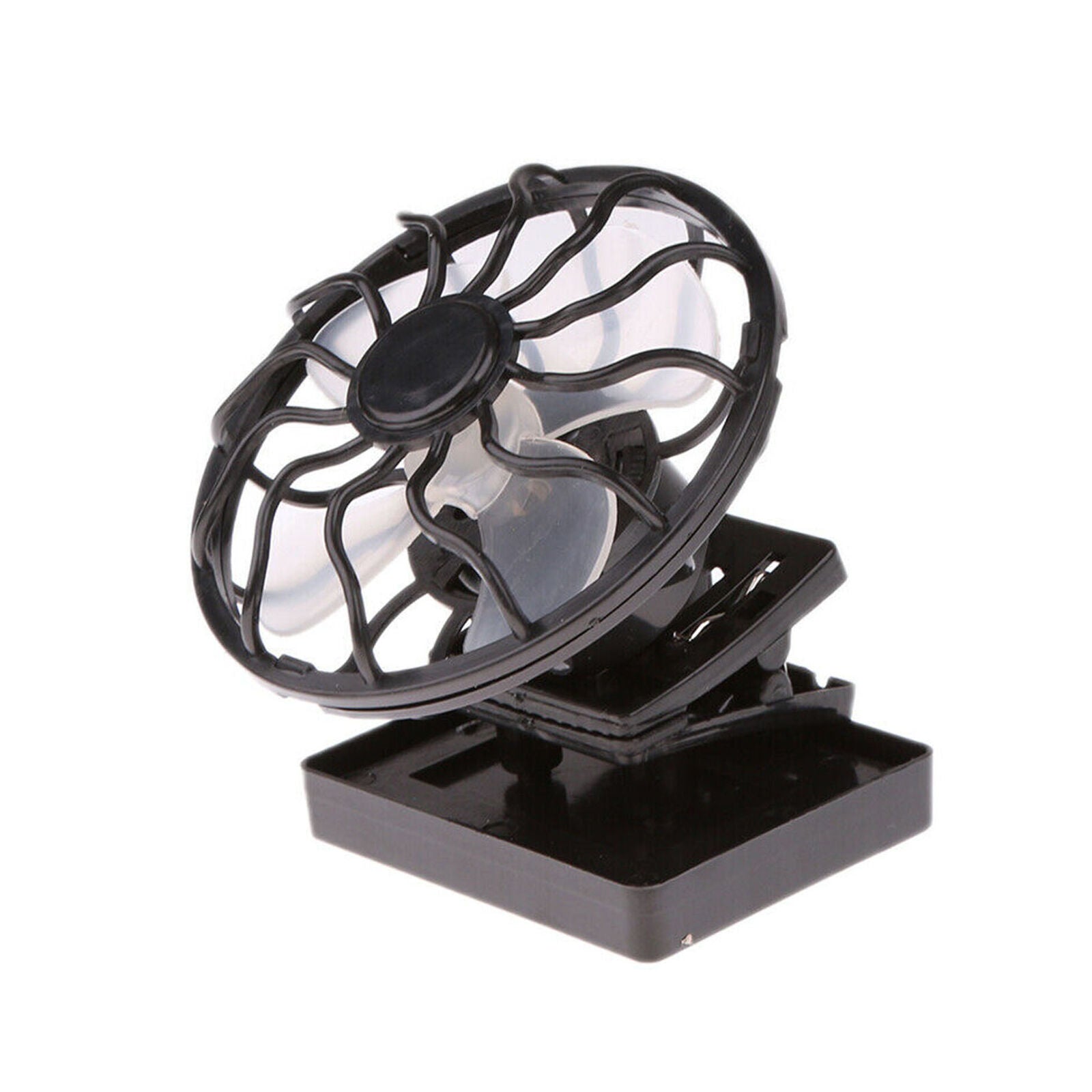 2x Clip-on Hat Mini Solar Fan for Camping Fishing Air Cooling Fan Handsfree
