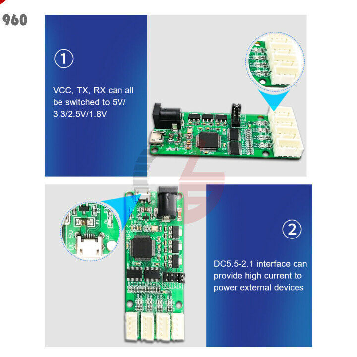 LC-FT4232-4TTL USB to Four-way TTL Module UART Serial Port Module 1.8/2.5/3.3V