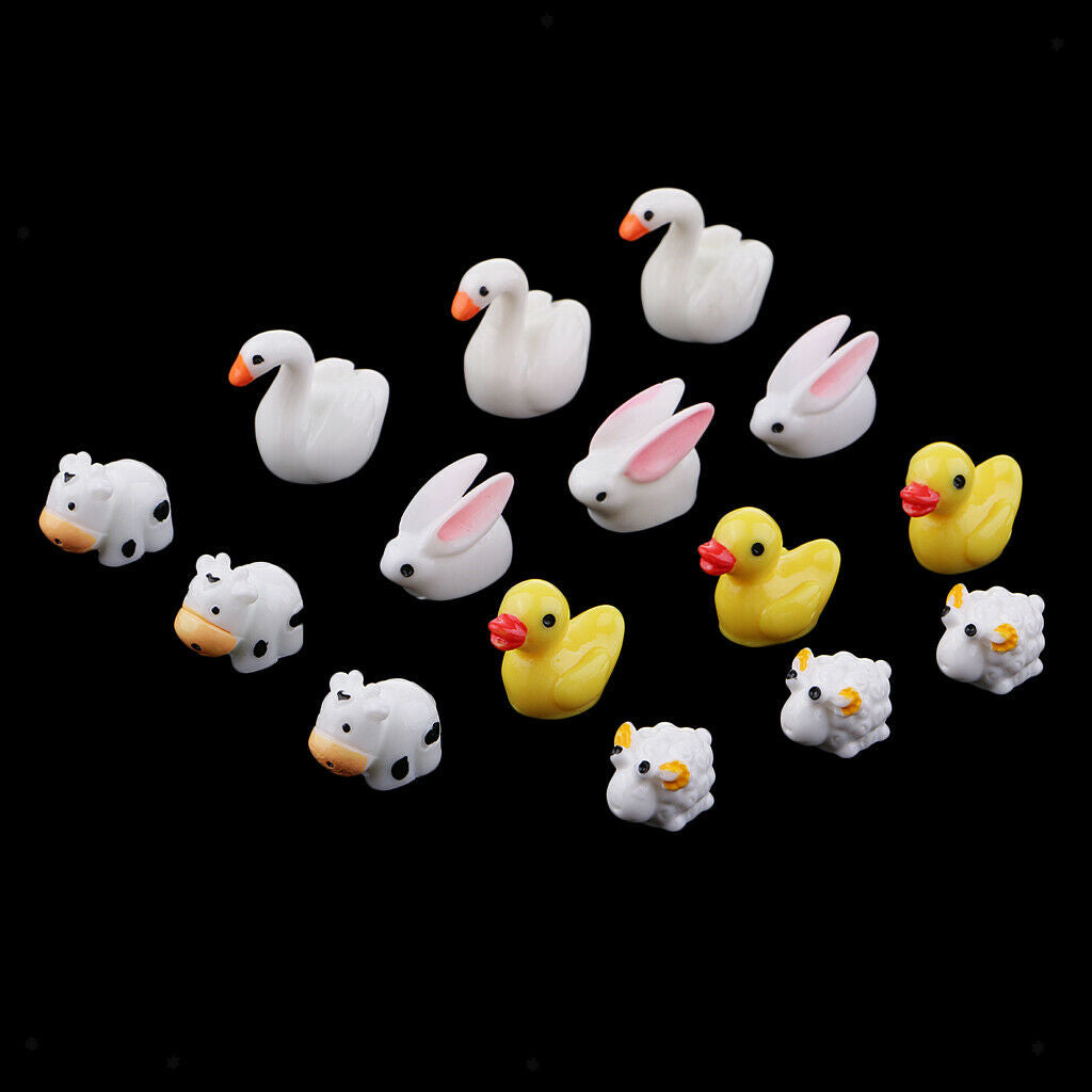 15 Mini Cute Animal Decors Art Home Decor Landscape Ornament DIY Garden Gift