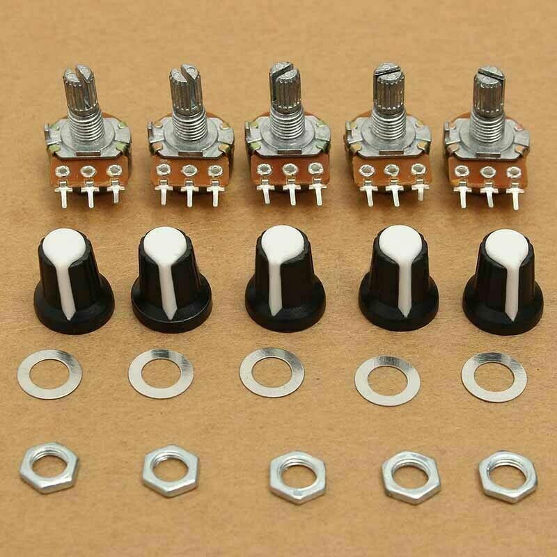 10K OHM Terminal Linear Taper Rotary Resistor Volume B Type Potentiometer Pot US