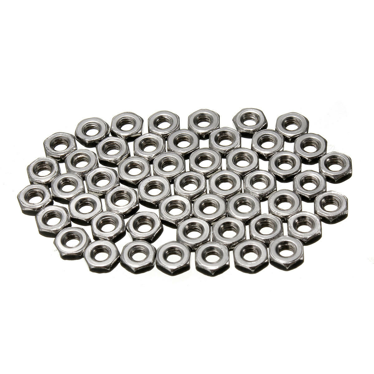 50Pcs M2 Dia 2mm Hex Screw Nuts 304 Stainless Steel Hexagon Nuts DIY Fasteners