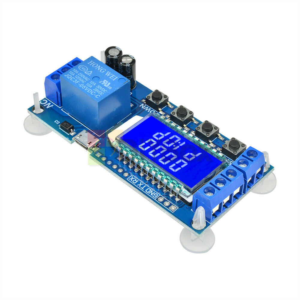 2PCS Micro USB Relay Module Delay Trigger Cycle Timer Circuit LCD Switch 6-30V