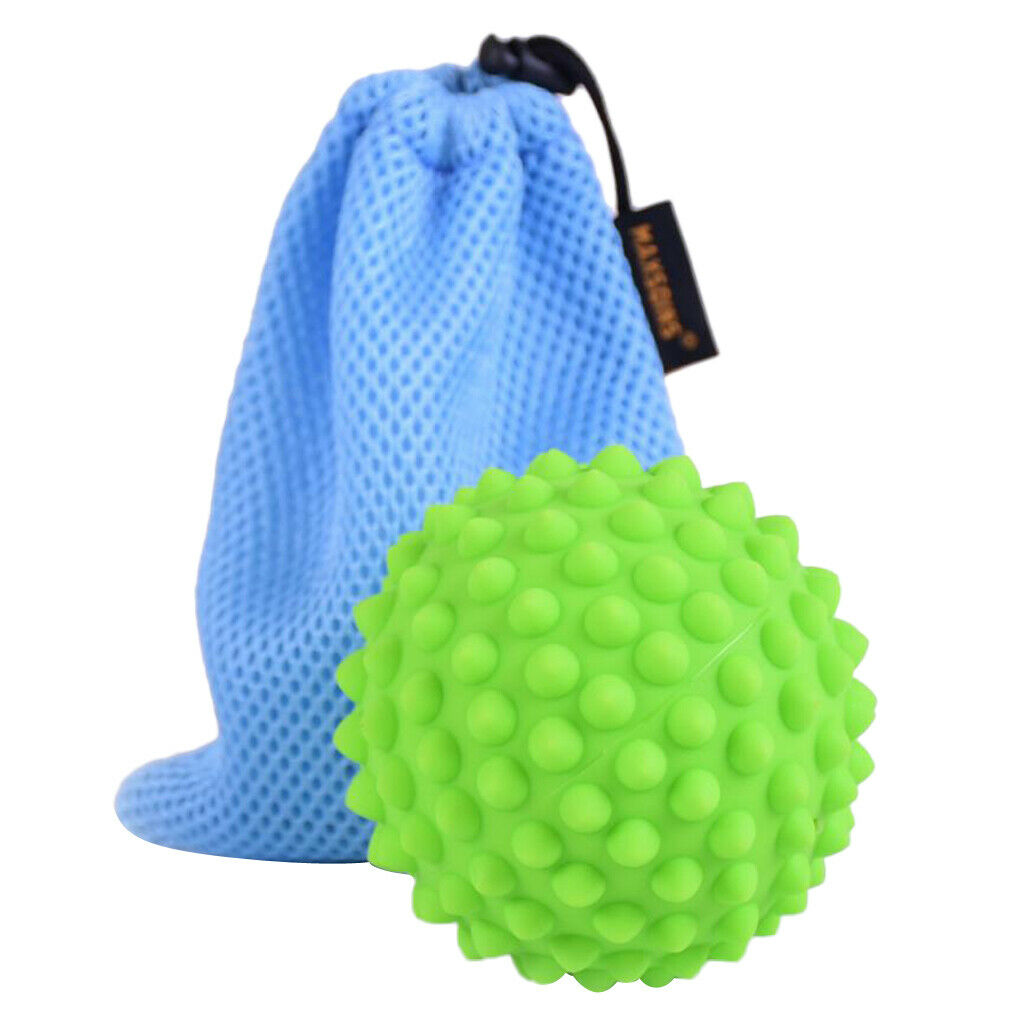 Soft   Point Deep Tissue Spiky Massage Roller Ball with a Bag Green