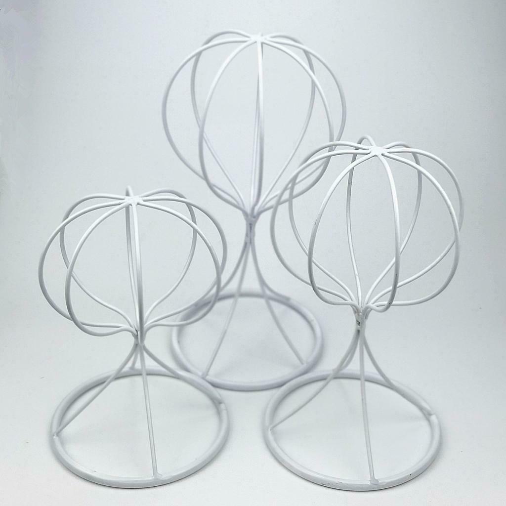 2pcs Countertop Wigs Dryer Rack Metal Wire Hat Storage Stand 6.3inch Dia