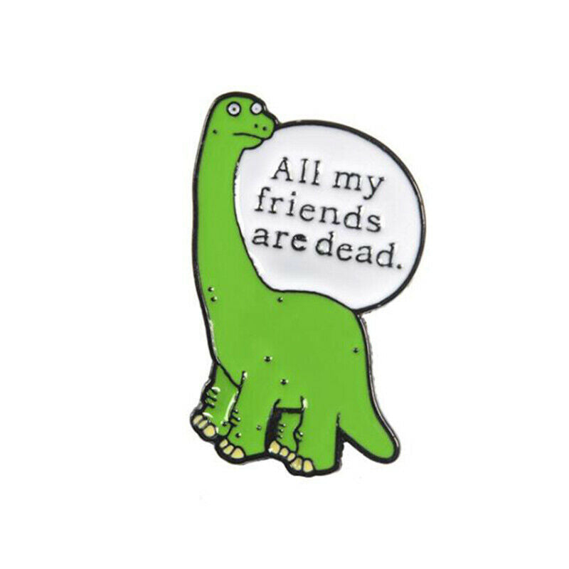 Cartoon Chic Green Dinosaur Badge Jewelry Metal Enamel Pin Brooch Cute S PT