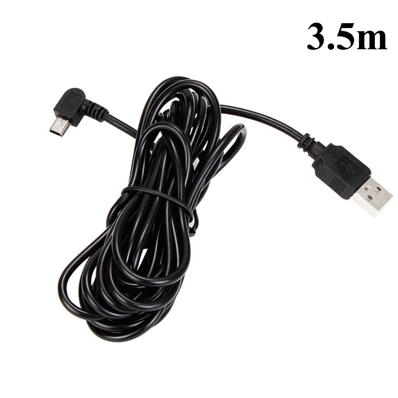 3.5M USB MINI 5Pin Right Angle Male to USB 2.0 A Male Plug Cable Lead Black Hot