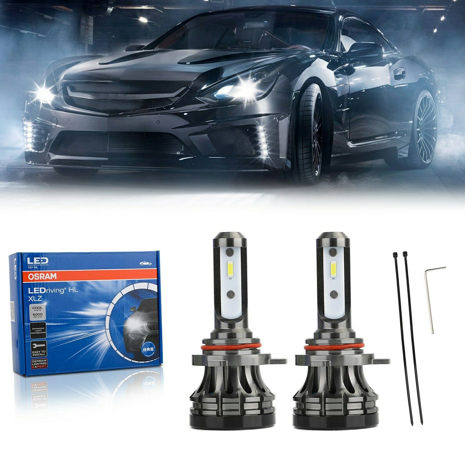 ×2 Lampada Faro Car For Osram Led HIR2 Xlz A9012CW 12V18W 6000K Cool White Auto.