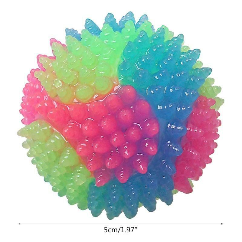 Dog Chew Toys Flashing Balls Non-Toxic Natural Rubber for Puppy Teeth Cleaning