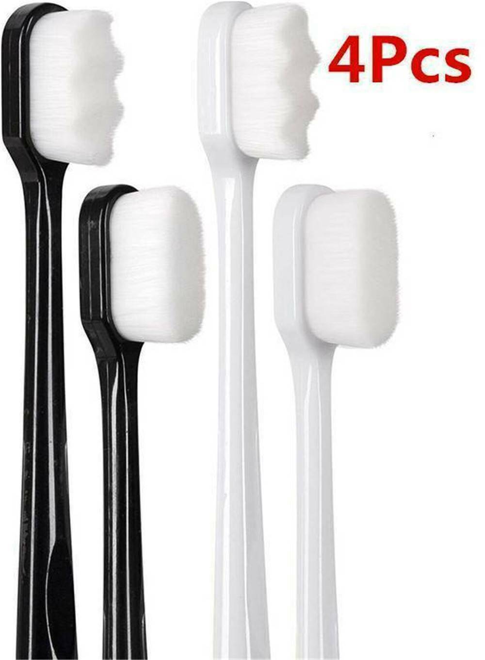 4Pcs Ultra-fine Toothbrushes Wave Soft Bristles Micro Nano Heathy Brush Cleaning