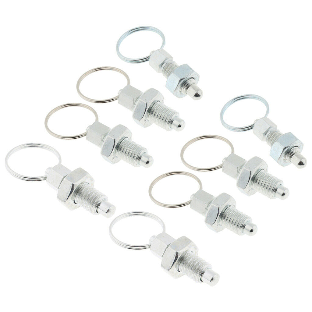8Pcs M6-M12 Index Plunger W/  Pull Spring Loaded Retractable Locking Pin
