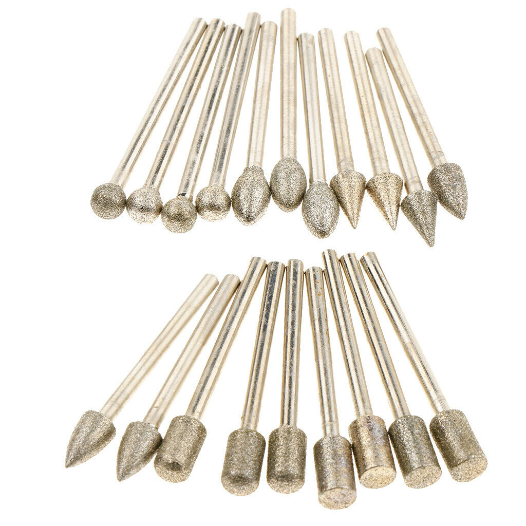 20 Pieces/set Diamond Grinding Head Drill Bits Rotary Tool