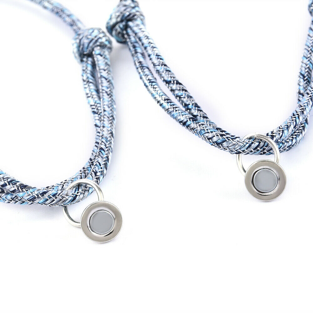 2Pcs Friendship Rope Braided Distance Magnetic Couple Rope Kit Lover Jewelry US
