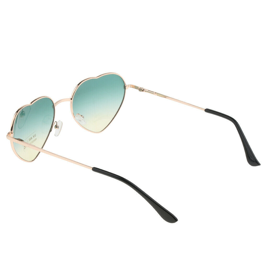 Metal Frame Heart Shaped Sunglasses Women Party Eyewear Eyeglasses Green