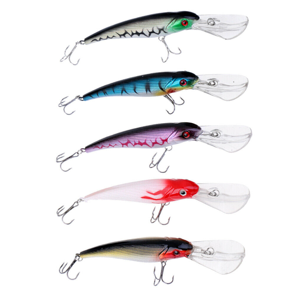 5pcs Kinds of Fishing Lures Crankbaits Hooks Minnow Baits Tackle 18.5cm