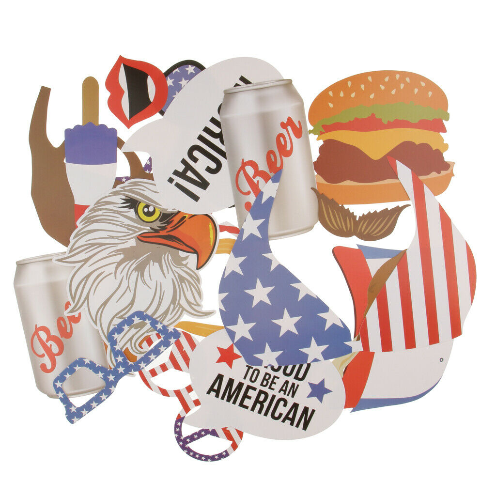 20 Pieces Funny USA Independent Day Photo Booth Prop July 4th Party Decor